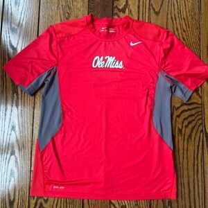 Nike Red and Gray Ole Miss Short Sleeve Tee